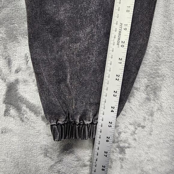 Simple Society Jeans Women 3/26 Black Faded Denim High Rise Cargo Jogger Stretch - Picture 9 of 11